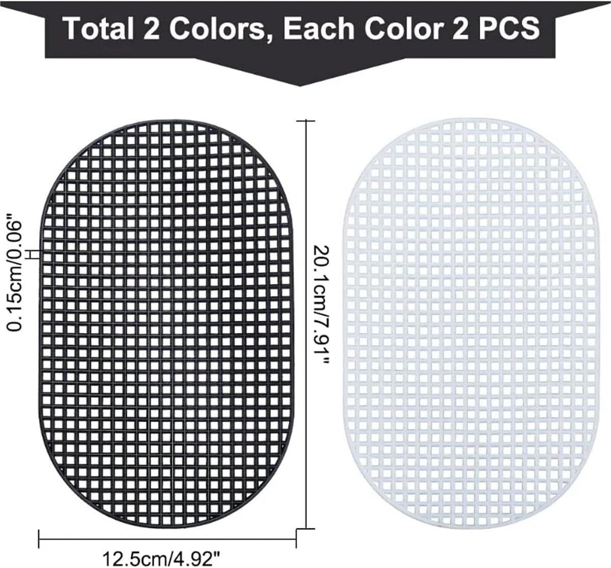 Needlepoint Canvas 16pcs Oval 5 Mesh Plastic Canvas Sheets for