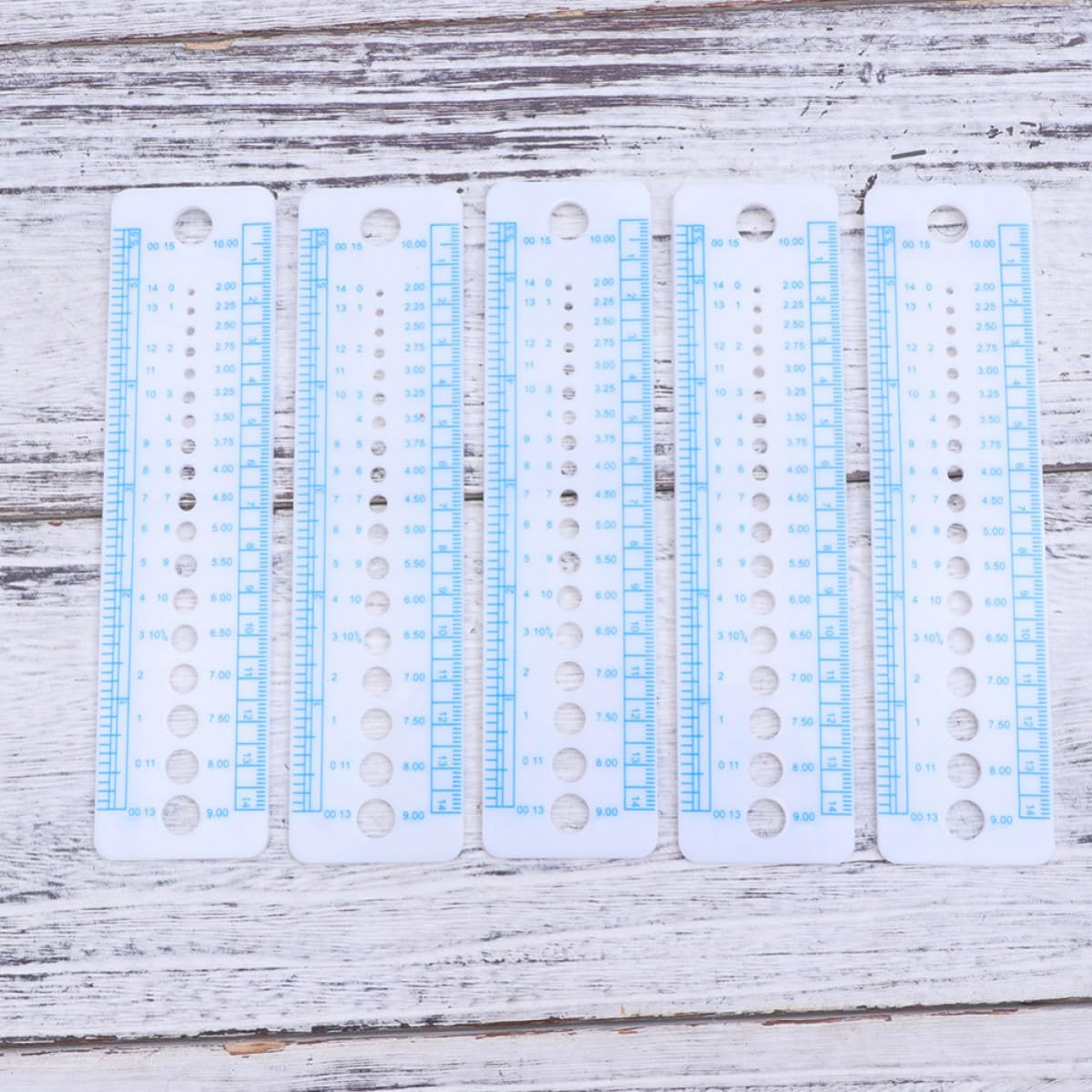 Plastic Knitting Gauge Ruler Set for Crocheters, 15 Pcs US Uk Sizes