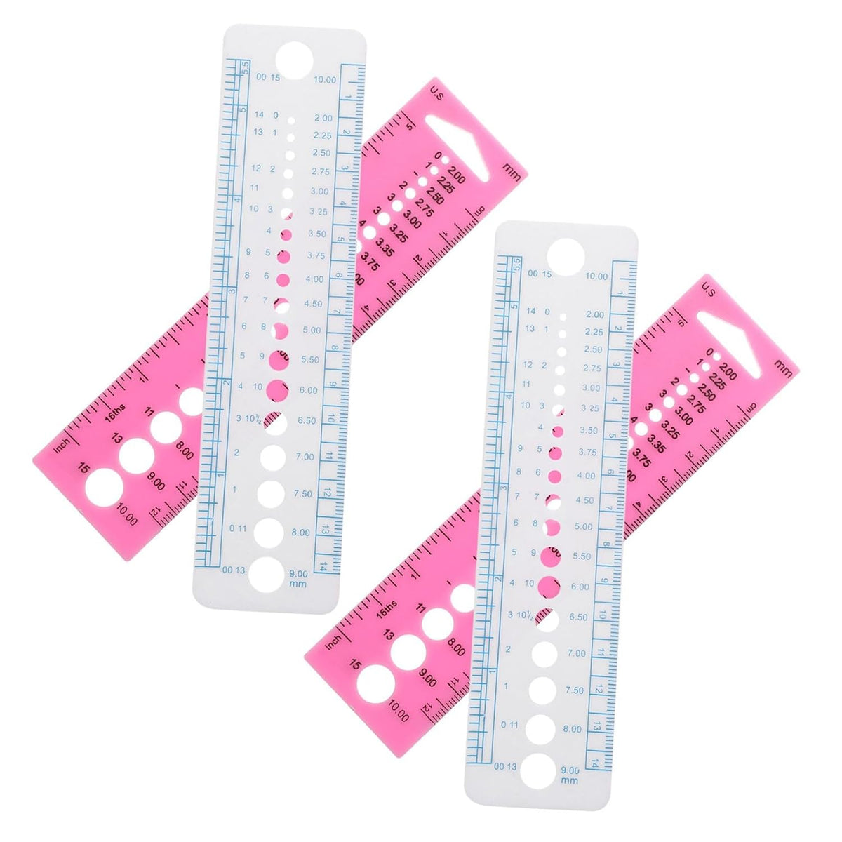 4pcs Plastic Knitting Needle Gauge Rulers Accurate Measuring Tools for