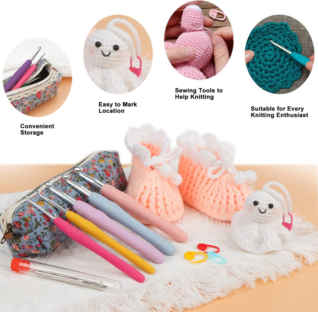 OWill 14 Piece Crochet Hook Set, Soft Grip Ergonomic Crochet Needles