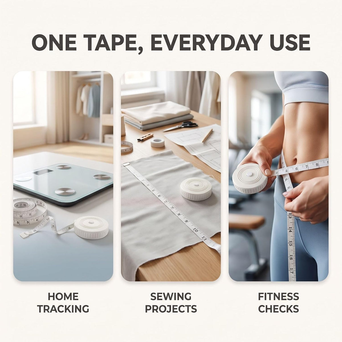 White Measuring for Body,Soft Tape Measure for Body Sewing Fabric