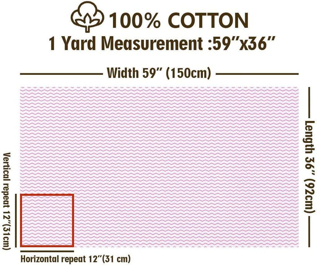Wave Stripes Cotton Fabric by The Yard 1 Yard