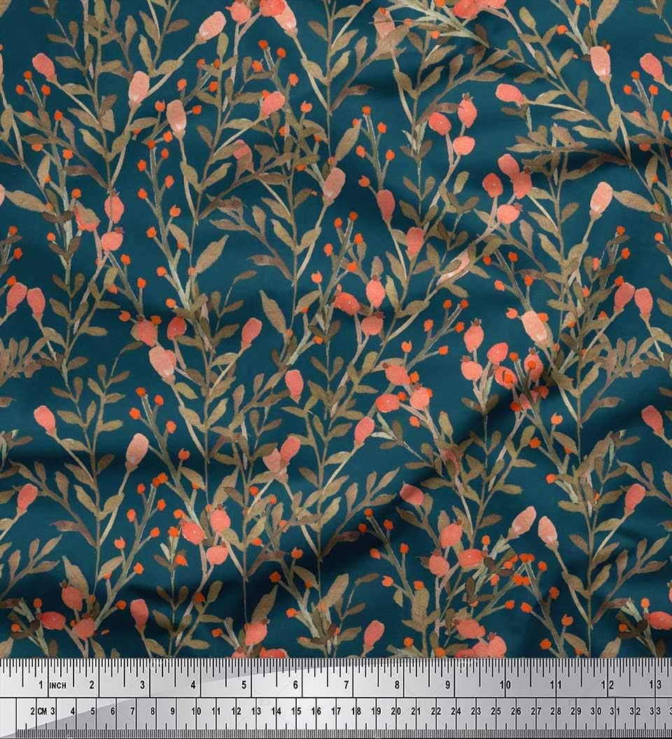 Soimoi Cotton Canvas Blue Fabric - by The Yard - 56 Inch Wide
