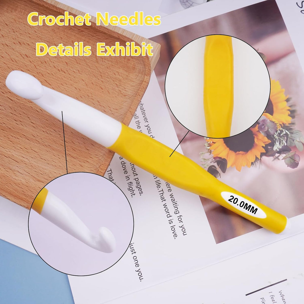 Hobekoee 20mm Large Crochet Hook,Huge Crochet Hooks for Chunky