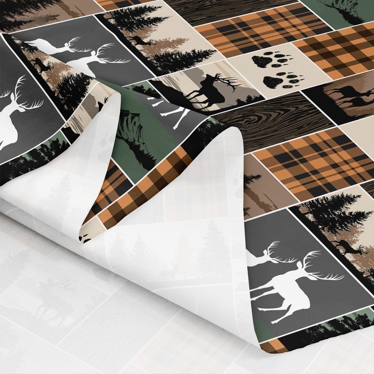Hunting Bear Deer Upholstery Fabric Rustic Farmhouse Fabric By The