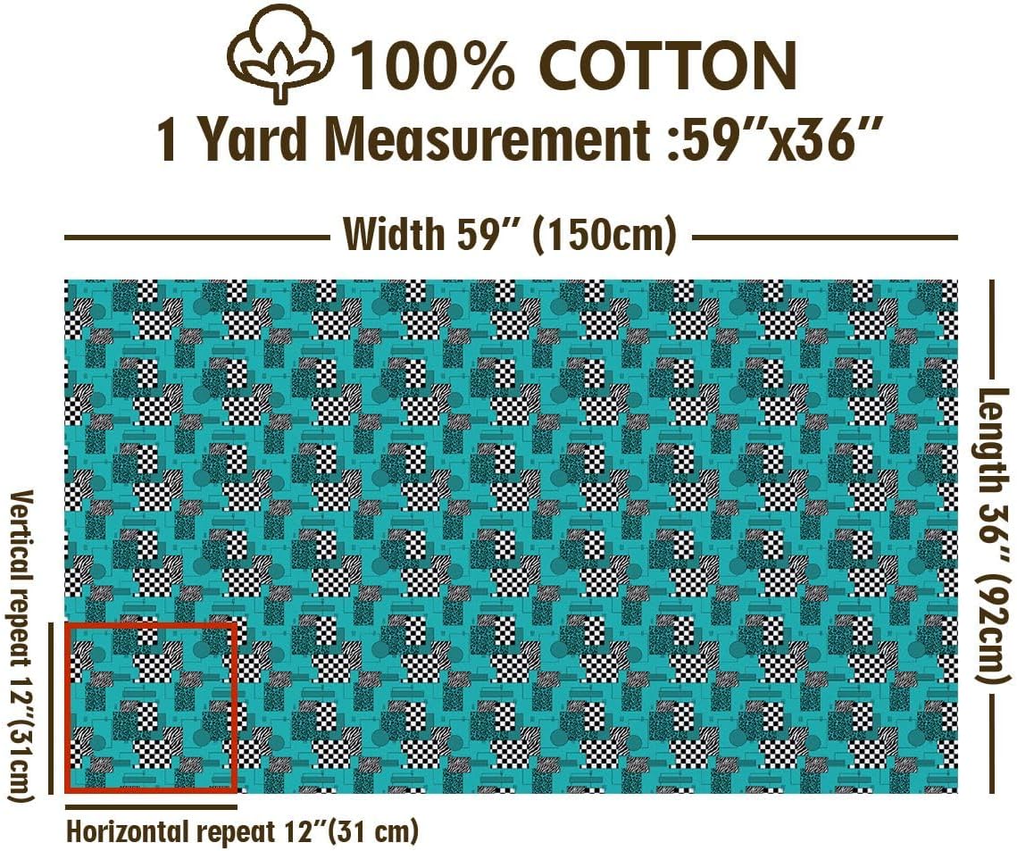 jejeloiu Leopard Print Animal Cotton Fabric by The Yard 1 Yard