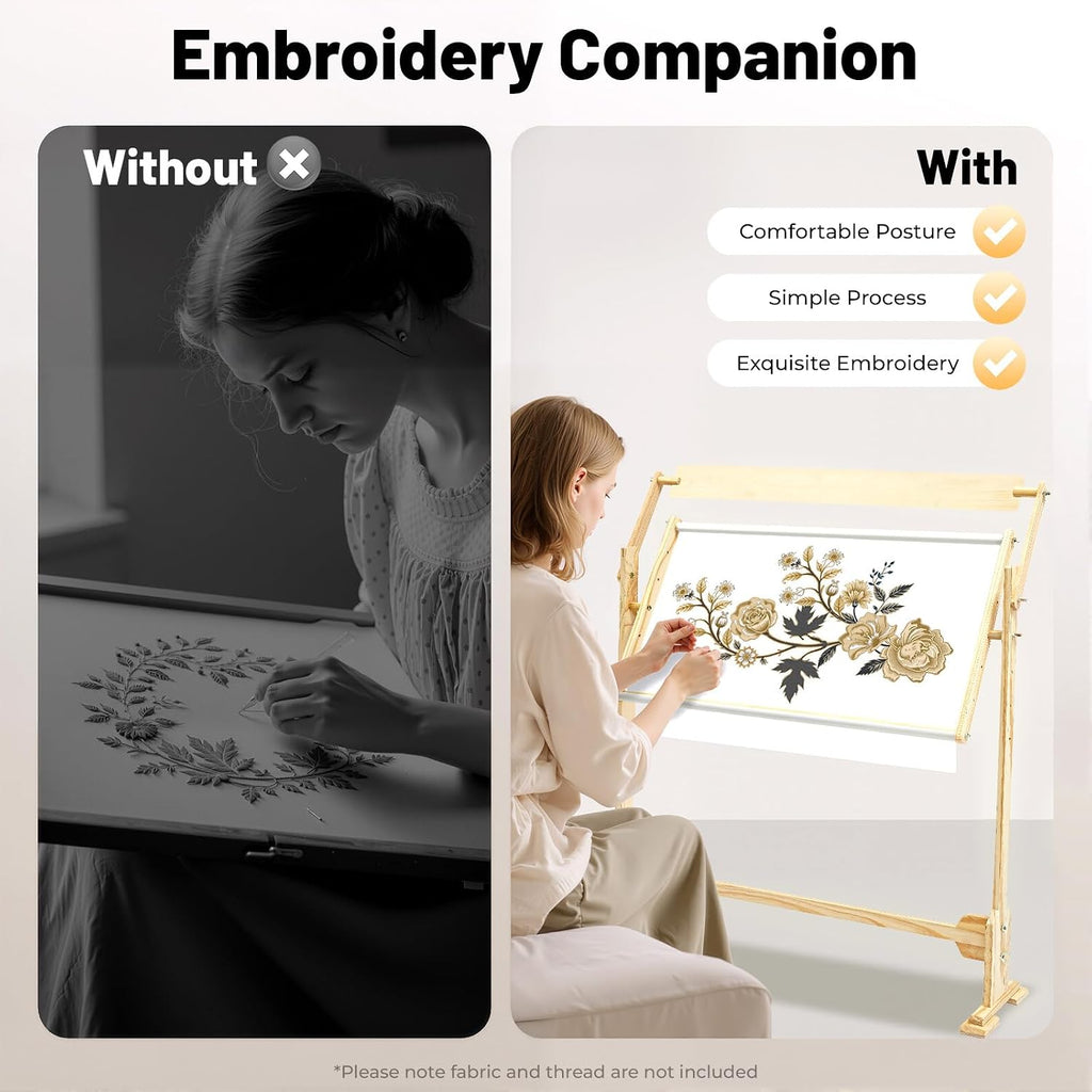 Floor Embroidery Stand, Large Scroll Frame for Cross Stitch Sewing