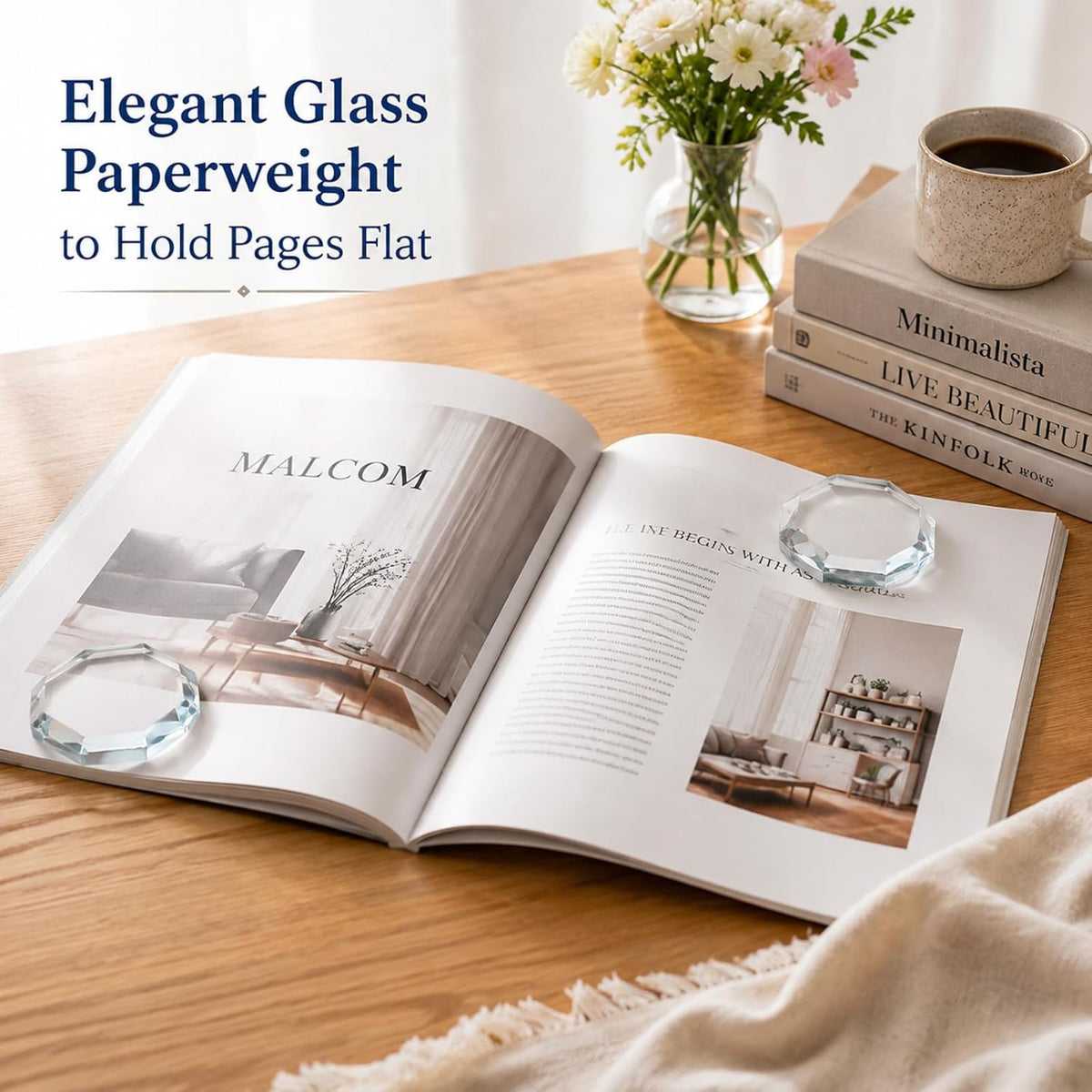 Hacaroa 10 Pcs 2.4" Crystal Glass Pattern & Fabric Weights for Sewing
