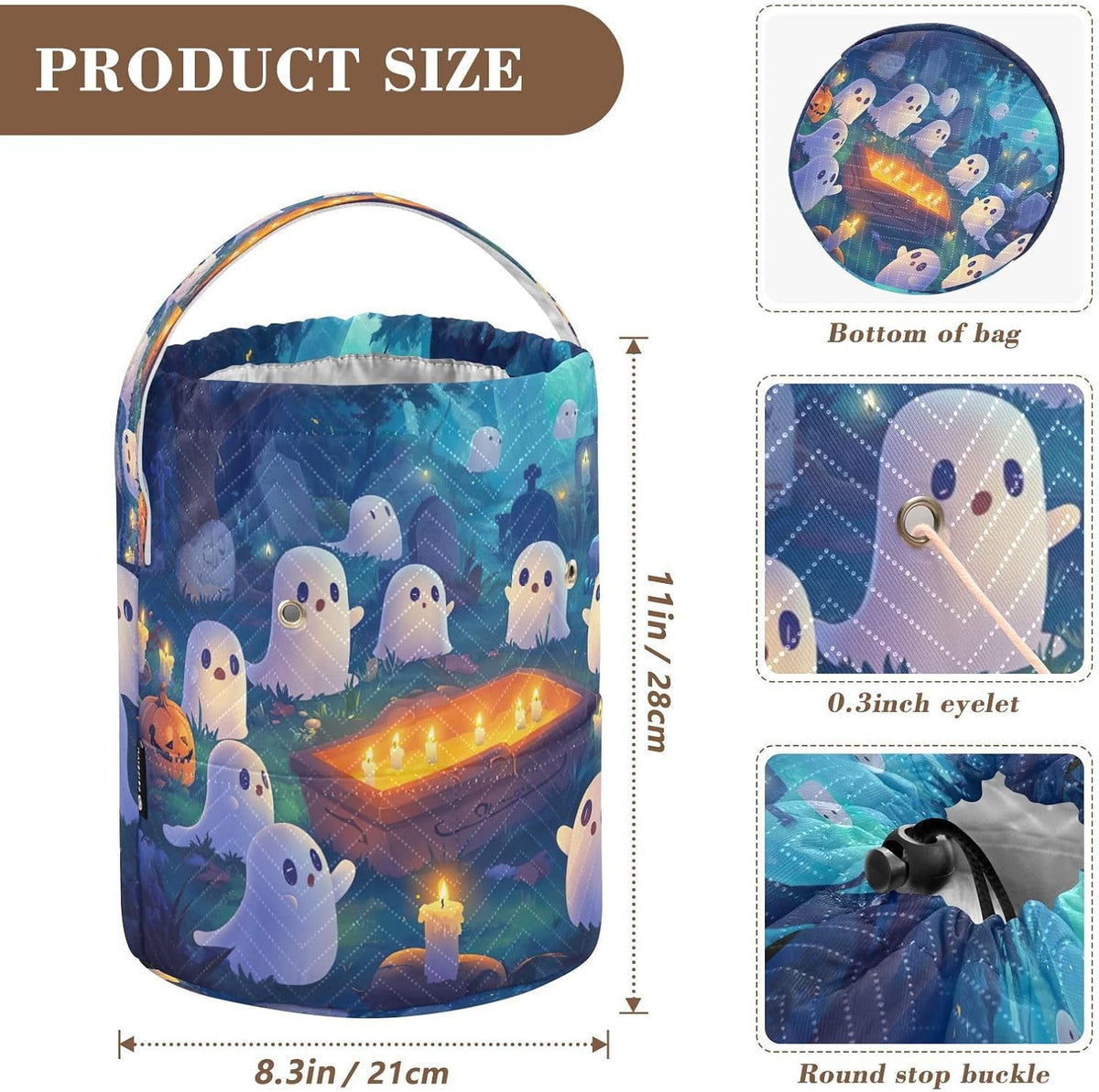 YETTASBIN Halloween Ghost Yarn Storage Bag, Large Crochet Knitting Bag