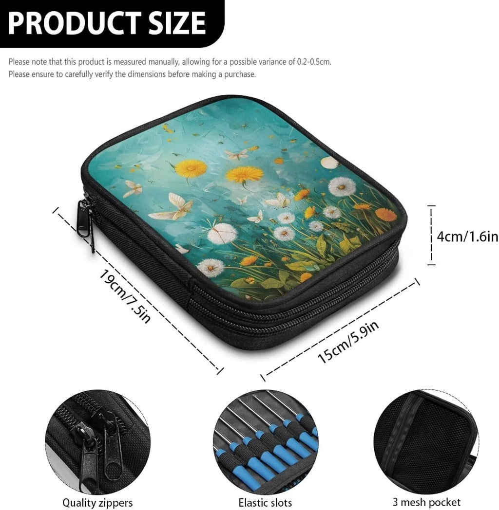 YUVAMAGIMO Flower Crochet Needle Case Waterproof Crochet Hooks