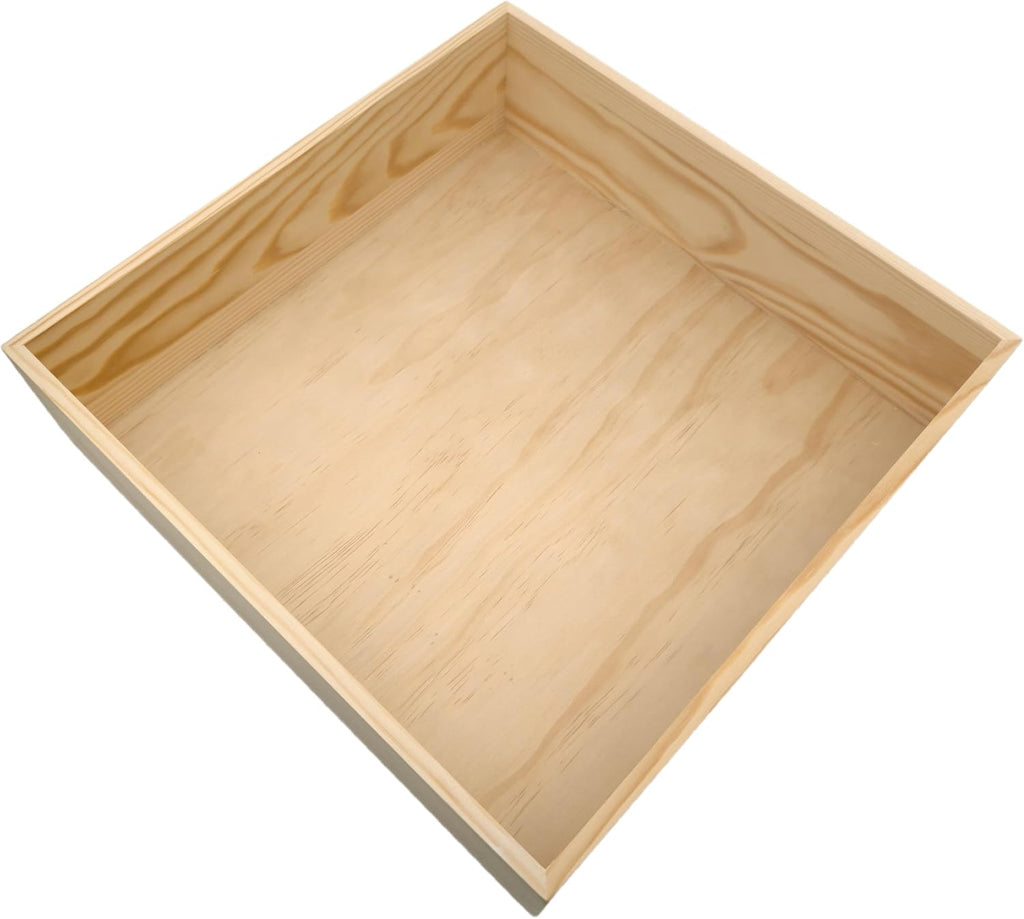 Unfinished Wood Storage Box, Natural Wooden Container for Crafts