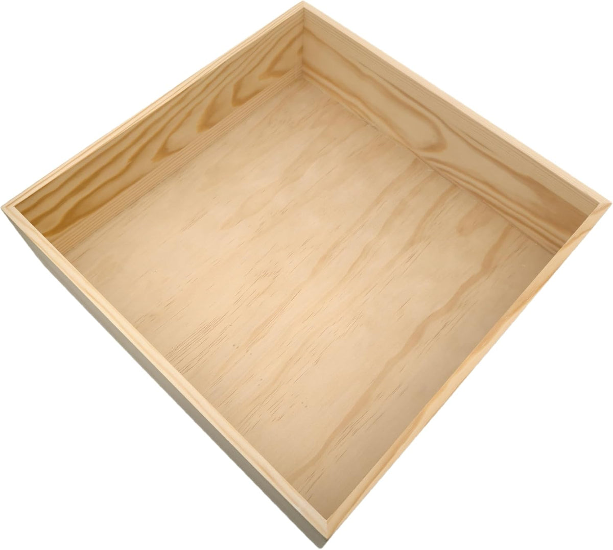 Unfinished Wood Storage Box, Natural Wooden Container for Crafts