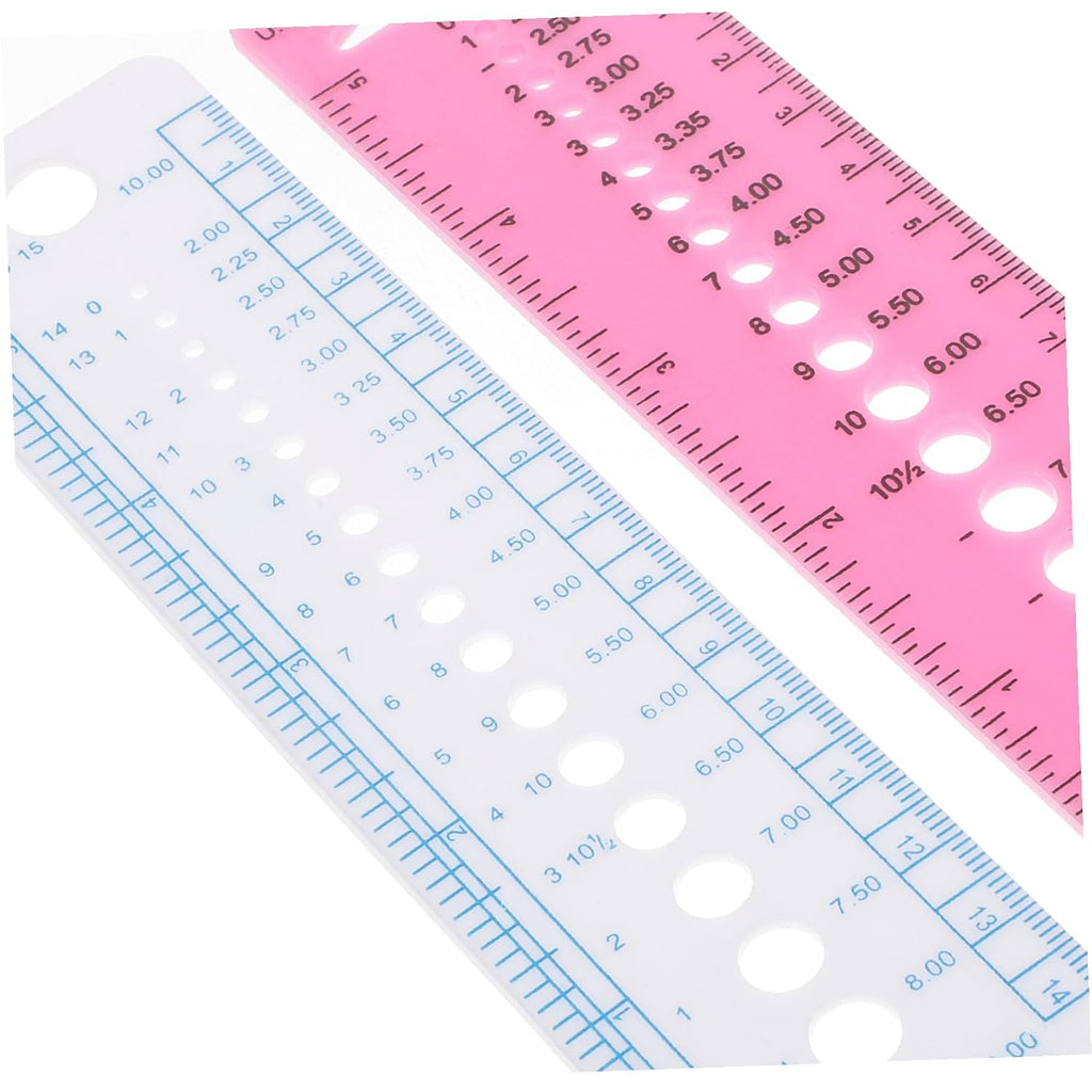 KALLORY 4pcs Knitting Needle Gauge Tool Sewing Needle Ruler Measuring