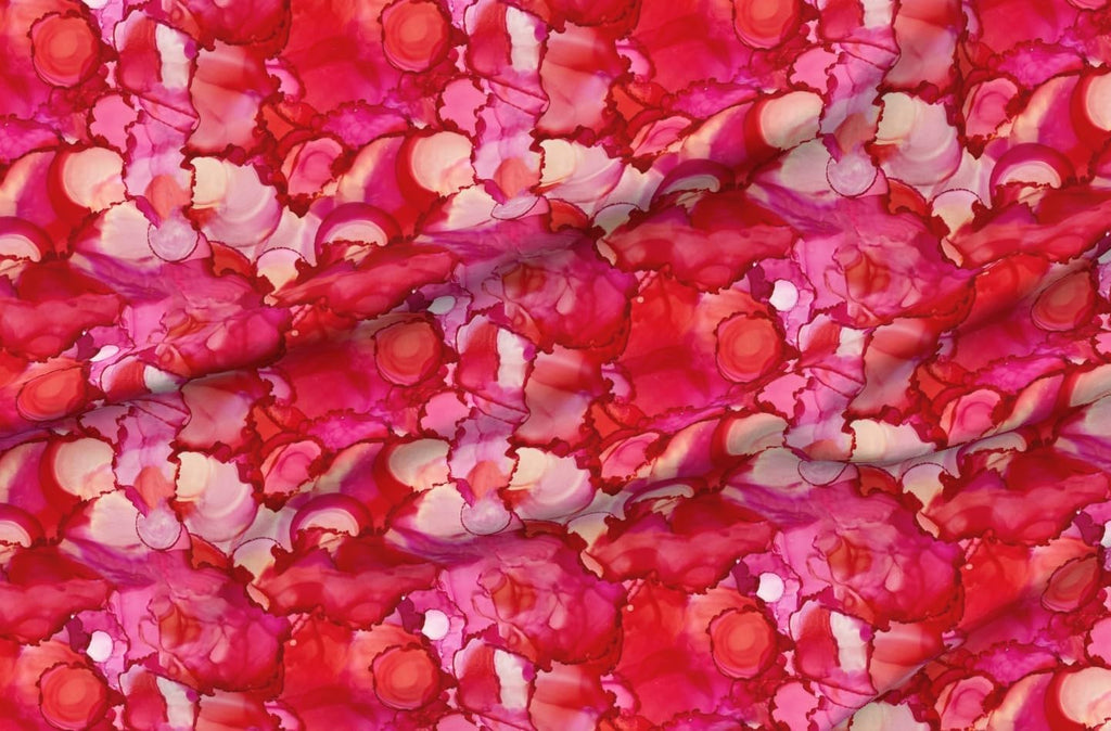 Spoonflower Fabric Pink Red Purple Swirl on Essex Linen