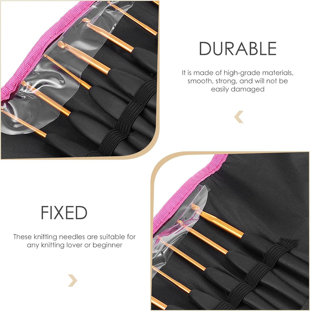 Black Crochet Hooks Set for Winter Knitting Classes, 9 Size