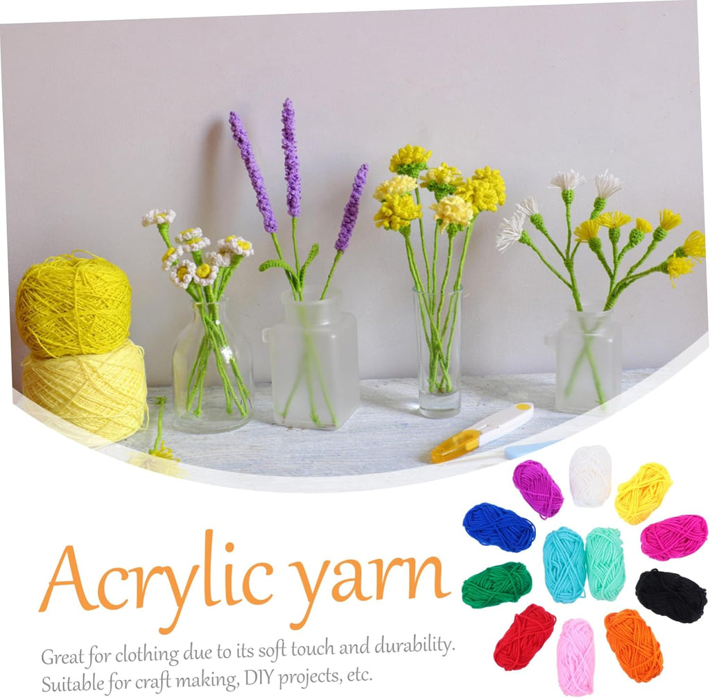 Xmas Acrylic Crochet Yarn 12 Rolls 10g Each for Knitting