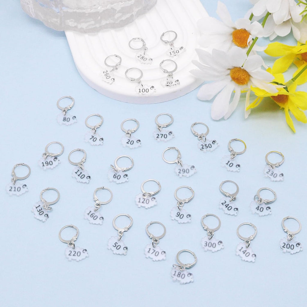YuGtcen 30 PCS Sheep Stitch Markers for Crocheting (Number 10-300)