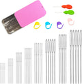 Eketirry 46PCS Large-Eye Blunt Needles Kit, 8 Sizes Stainless Steel
