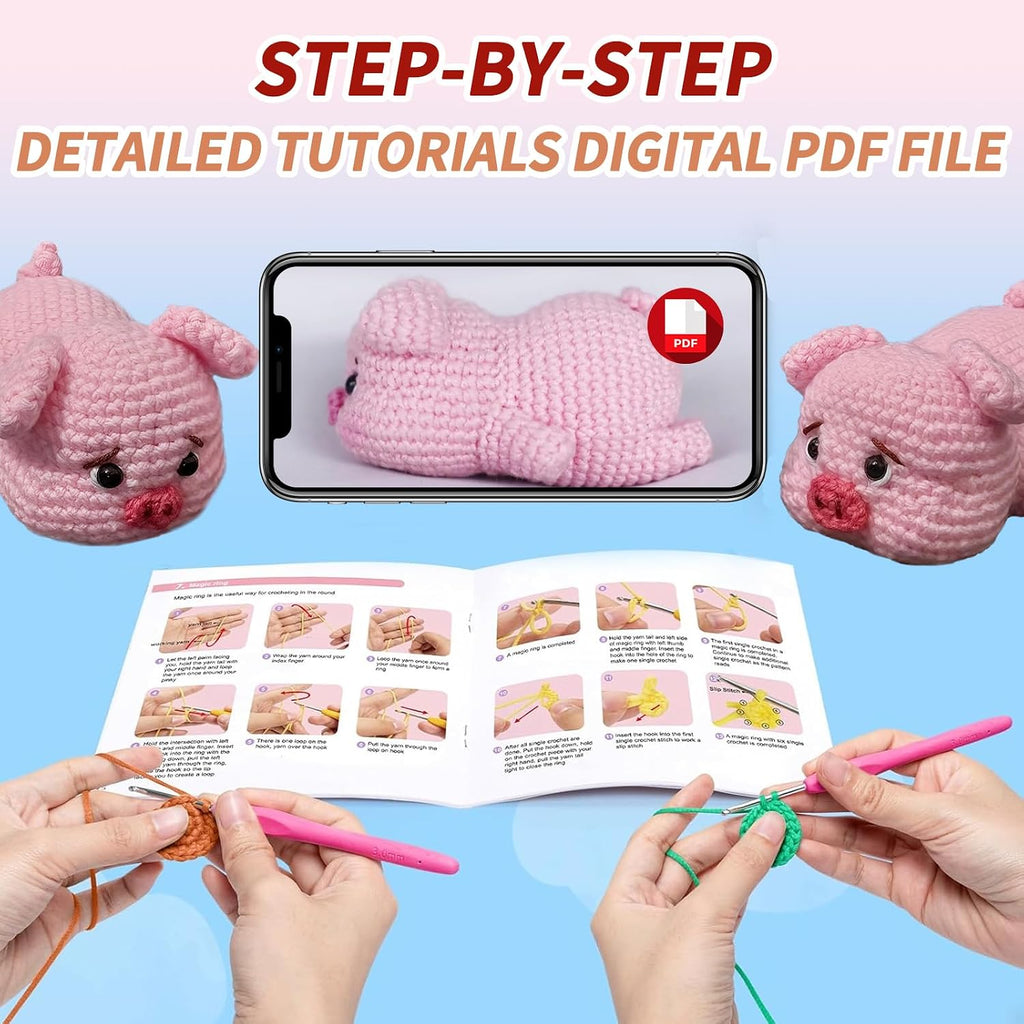 JXINLODGEG Crochet Kit for Beginners, Crochet Animal Kits for Starters