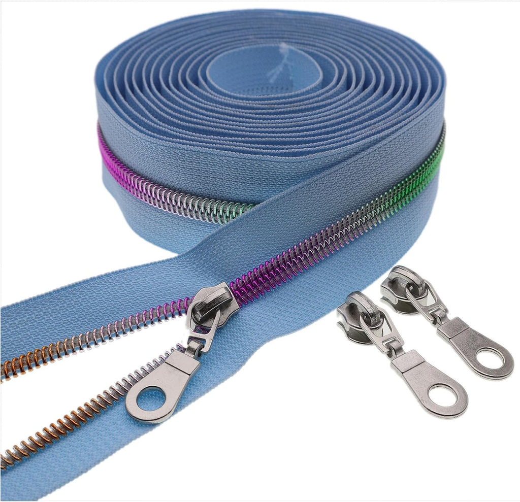 YIGUANXIN #5 Colorful Metallic Nylon Coil Zippers by The Yard with