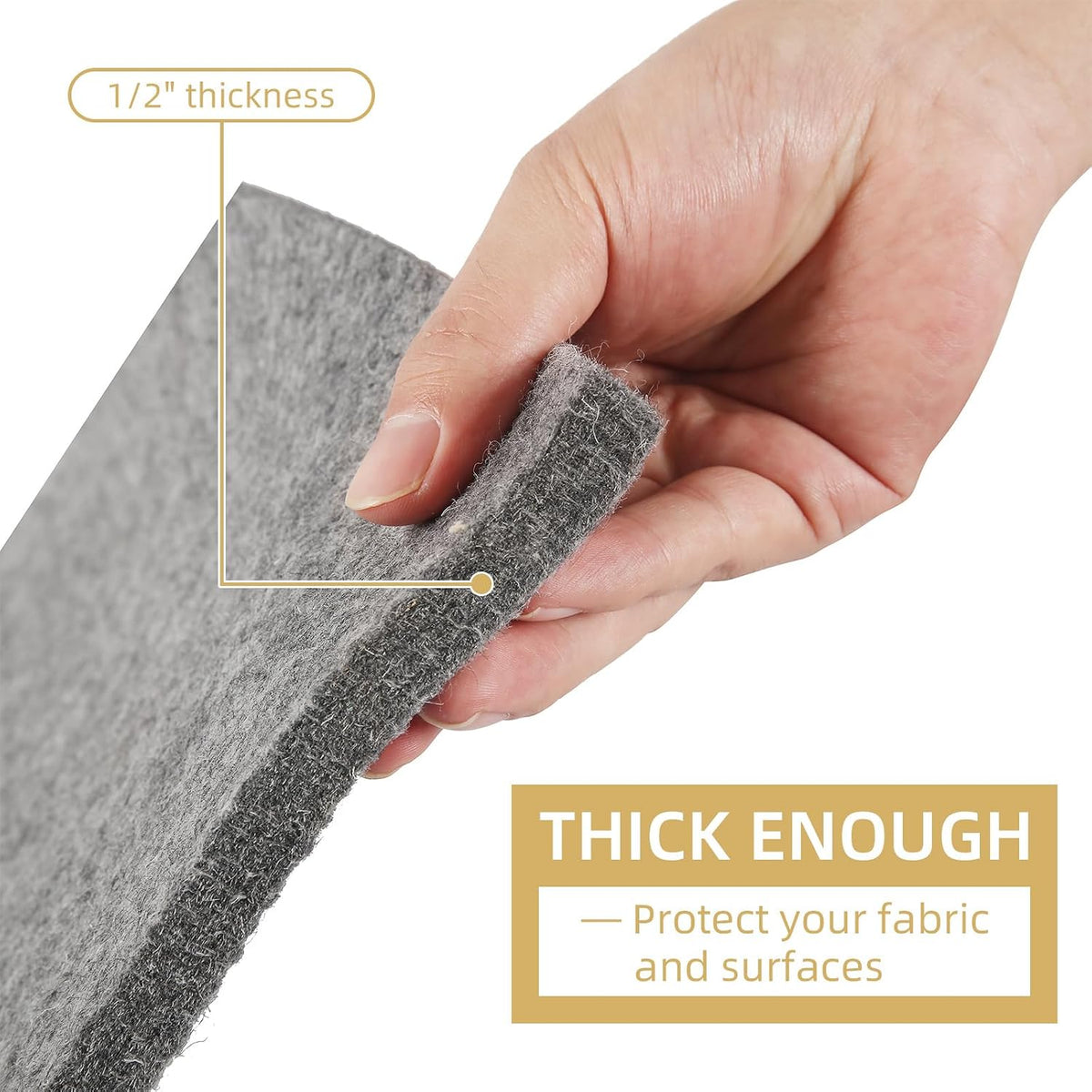 AiVeUao Wool Pressing Mat for Quilting, 36" X 24" Portable Felted Wool