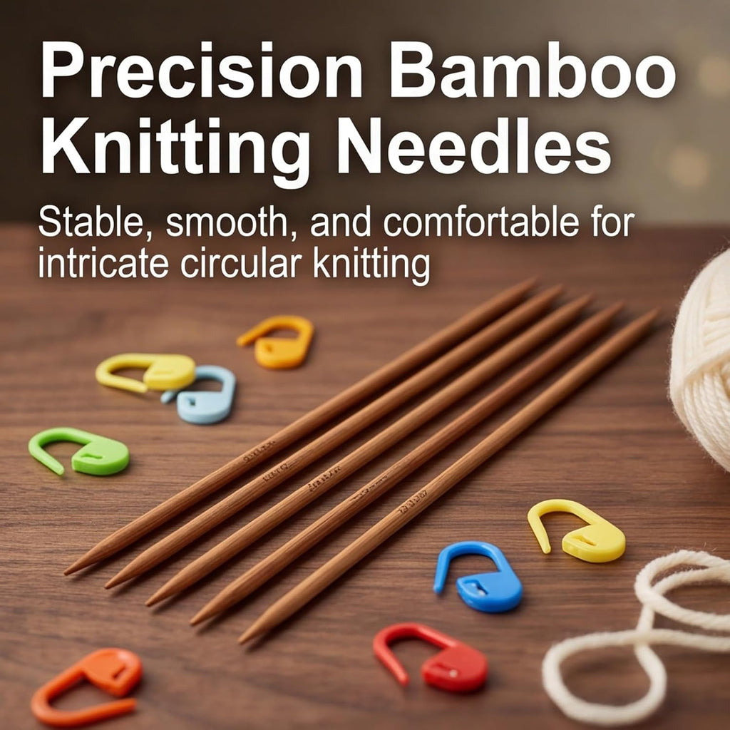 PATIKIL 8 Pcs Bamboo Double Pointed Knitting Needles Set 2.75mm 8"
