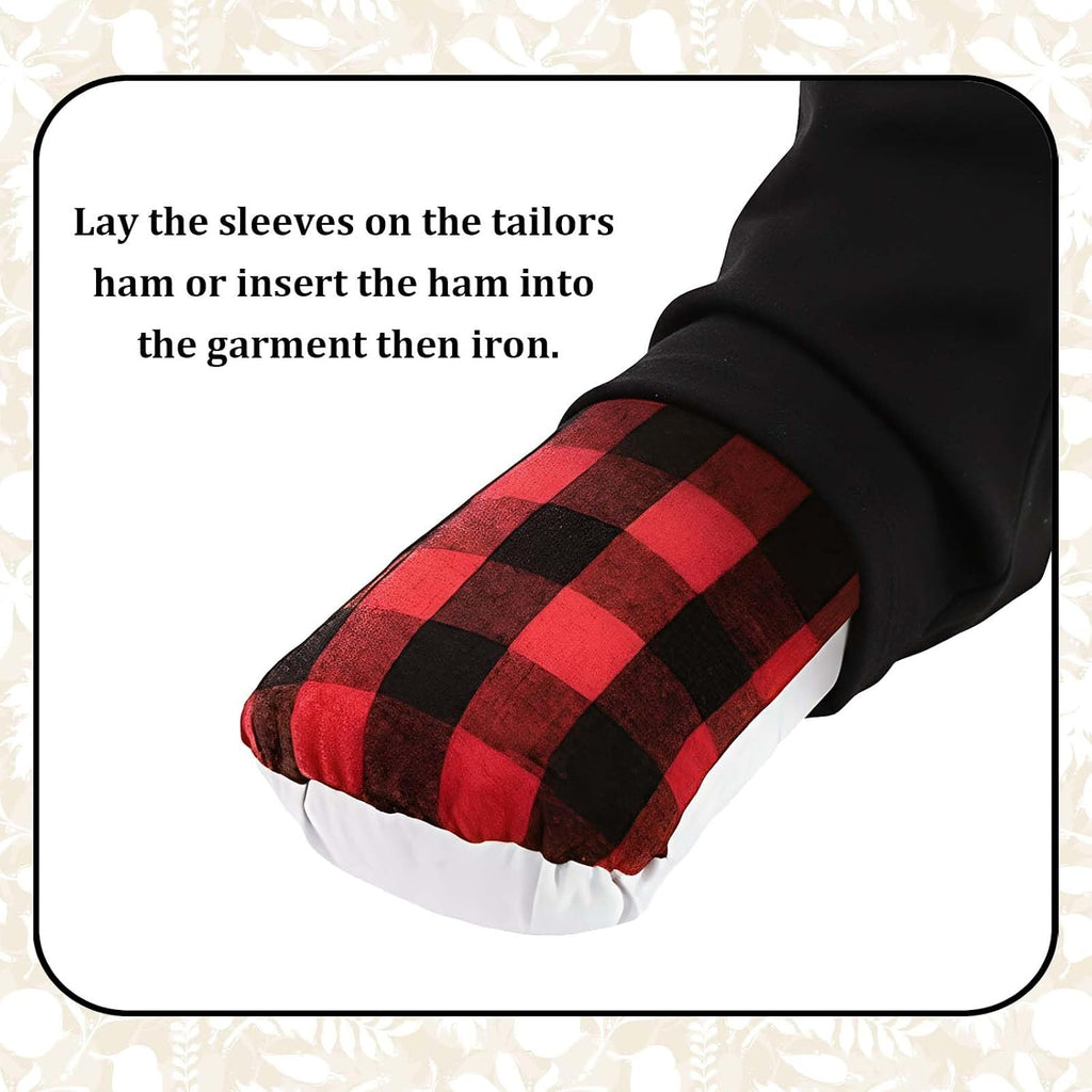 Nobirise Seam Roll Pressing Pad, Red Black Plaid Tailors Ironing Ham