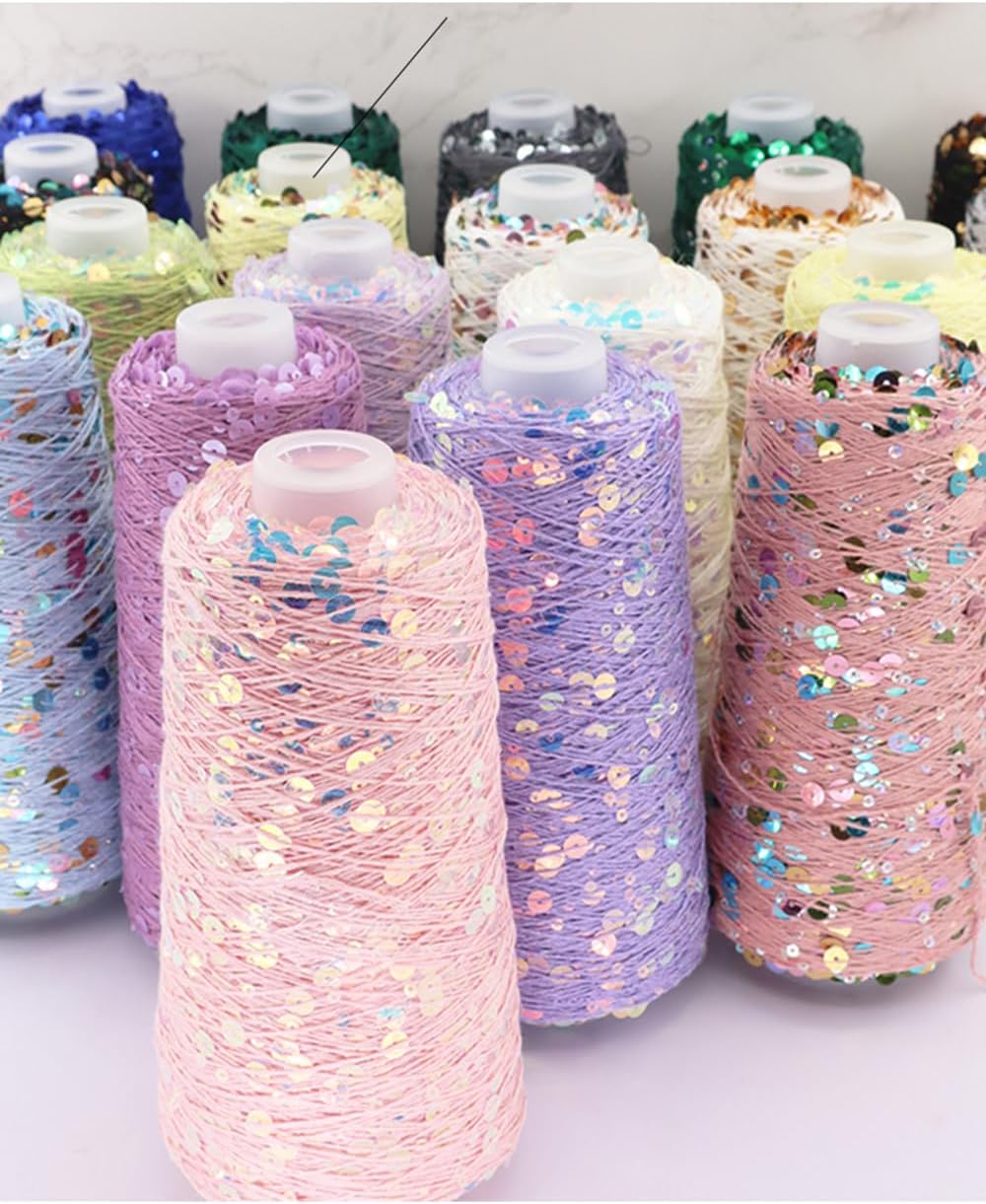 2 Balls Sequins Sparkle Cotton Yarn, Lurex Sequin Thread Accessories