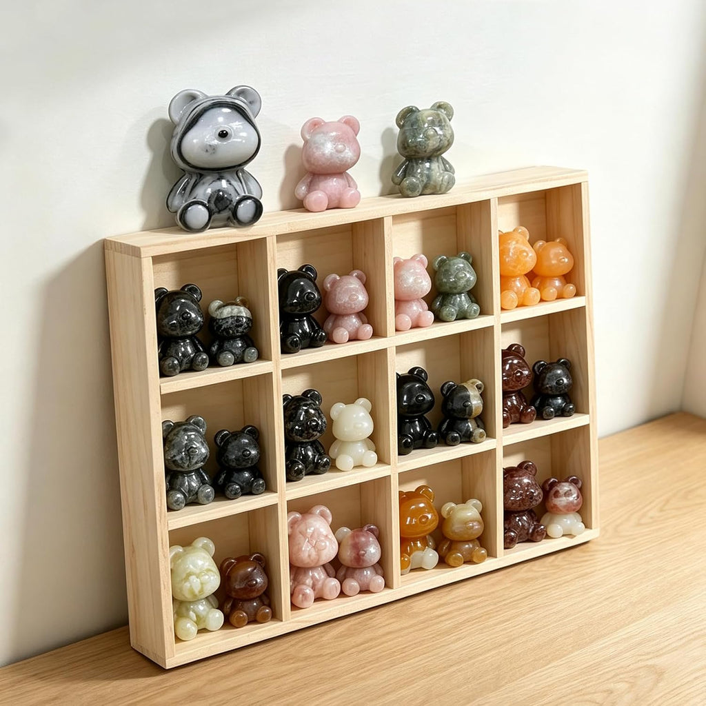 2 Pack Wooden Sorting Tray Grid Display 12 Compartments