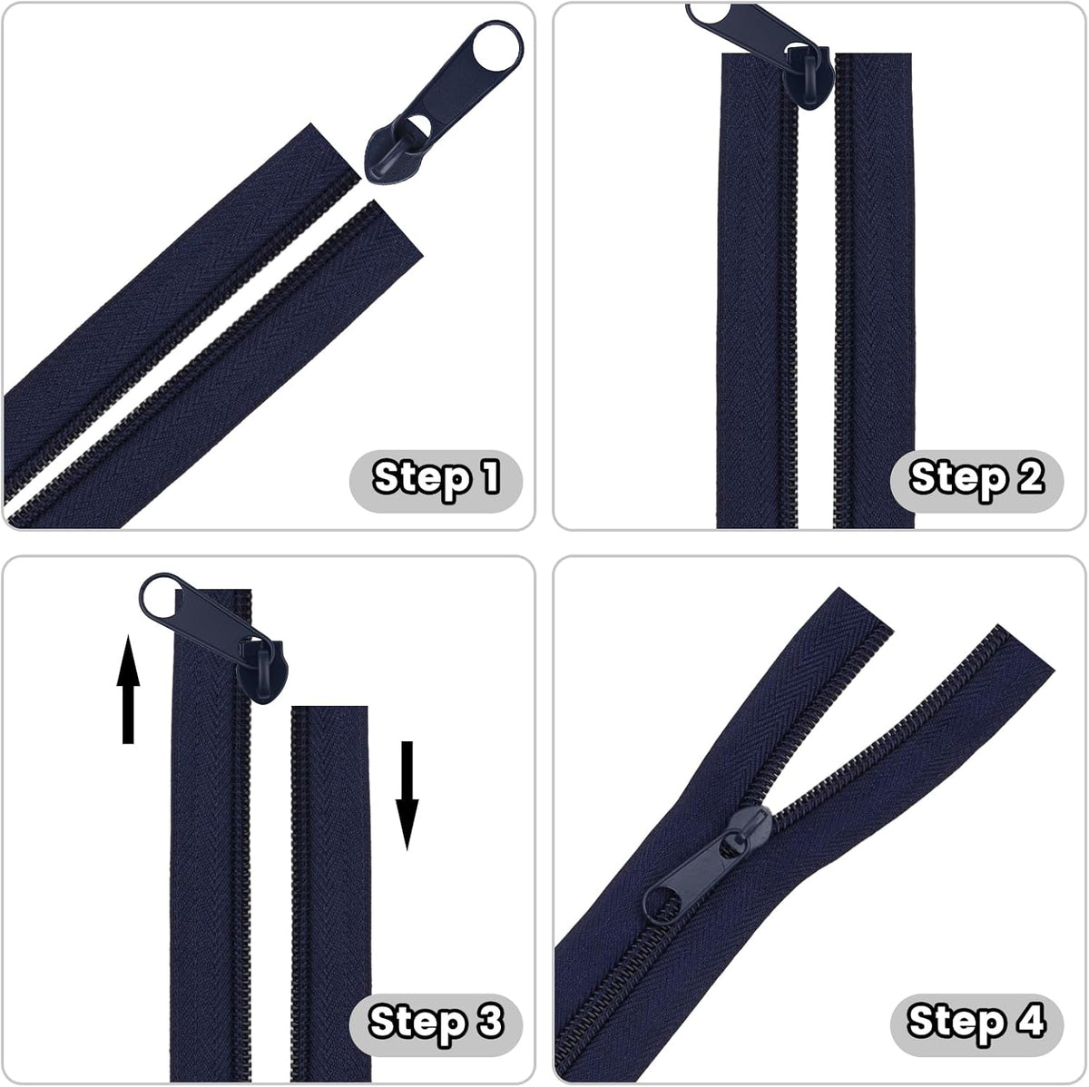 DOITEM 10 Yards Nylon Coil Zipper by The Yards, #5 Bulk Zippers for