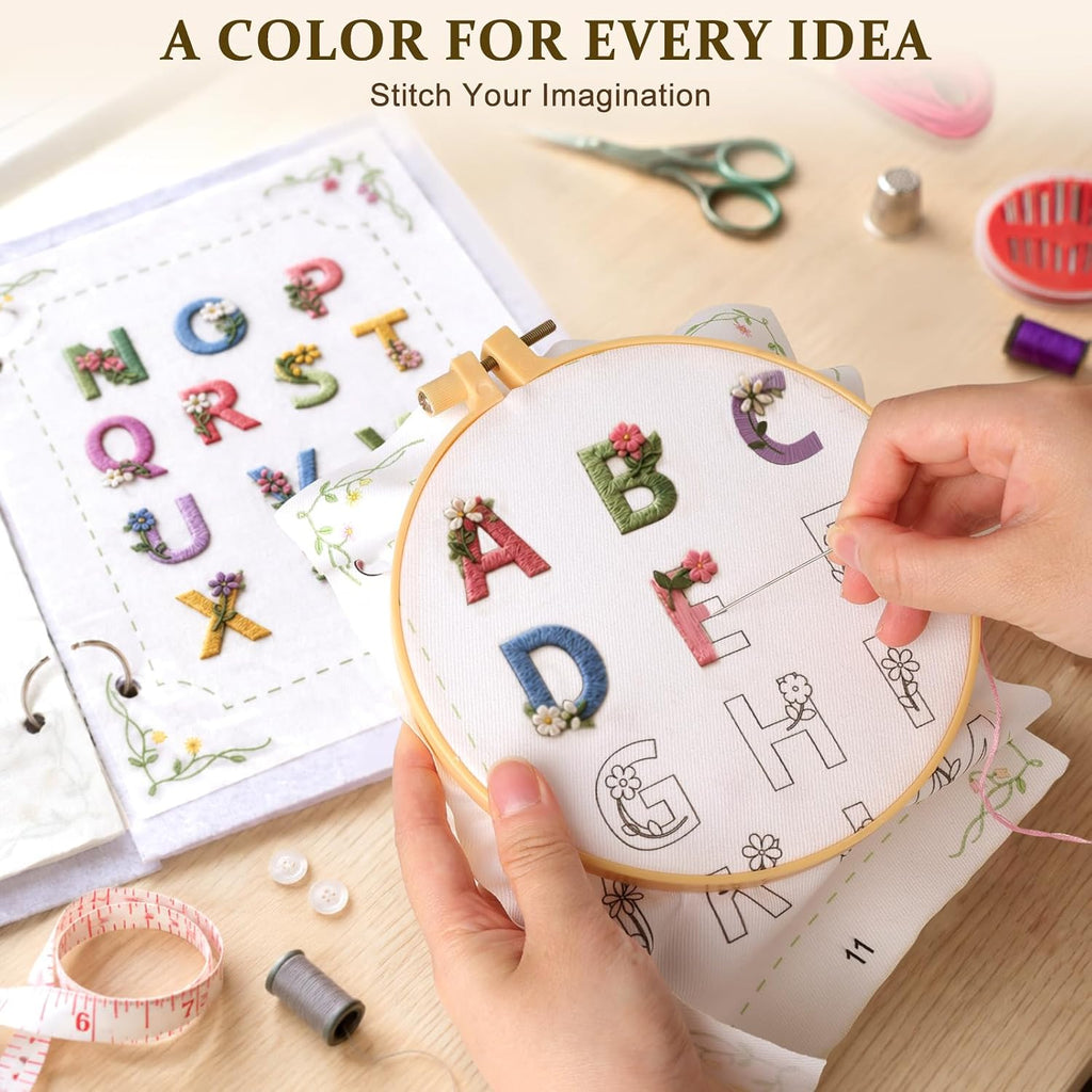 DIY Embroidery Stitch Book Kit for Beginners, Easy Embroidery Sampler