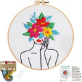 Louise Maelys Flower Woman Embroidery Kit for Beginners DIY Gift Set