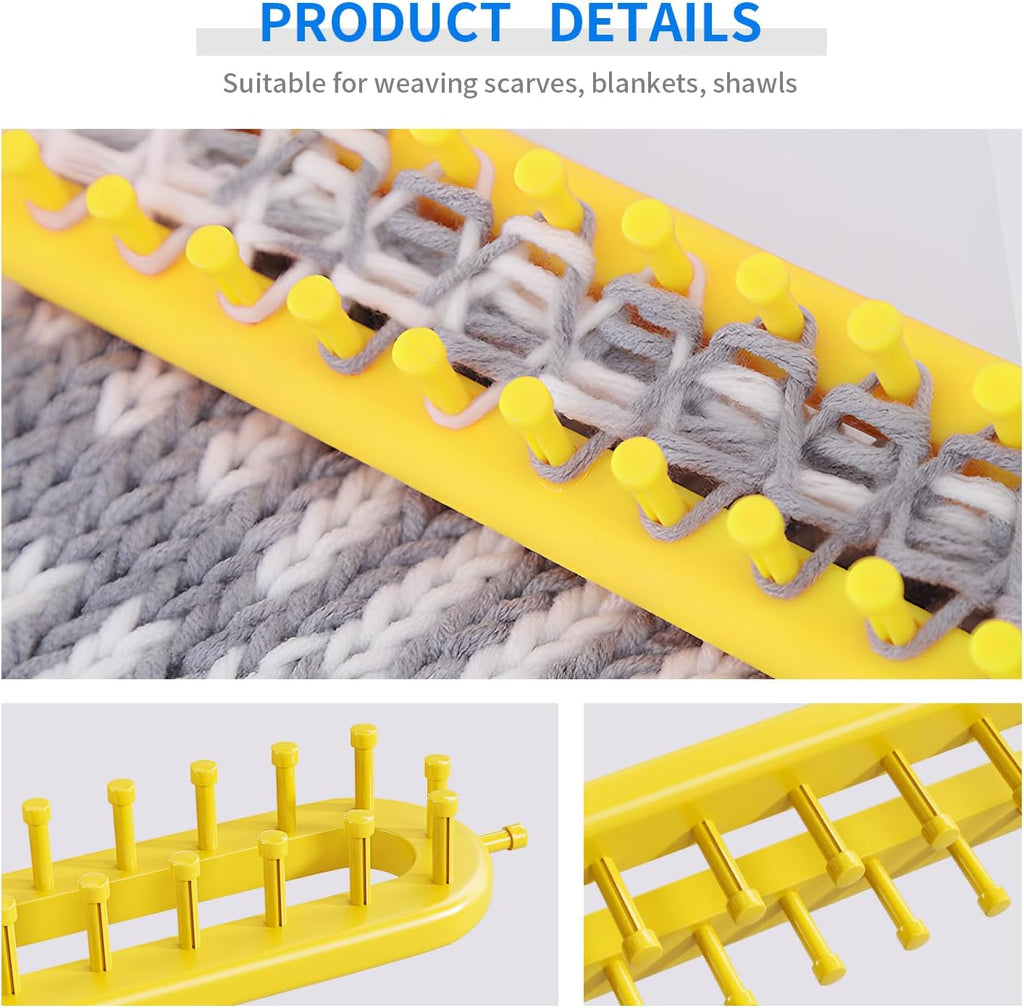 cureder Knitting Loom Long Knitting Loom Kit- Set of 4 Plastic Looms