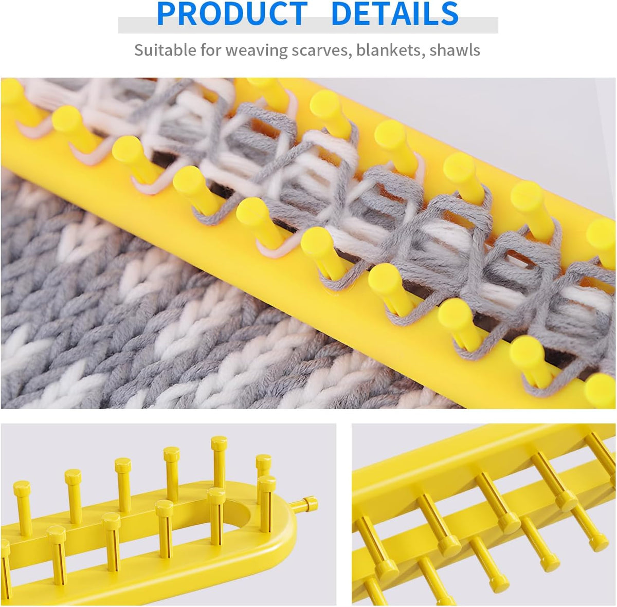 cureder Knitting Loom Long Knitting Loom Kit- Set of 4 Plastic Looms