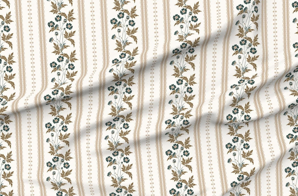 Spoonflower Fabric Floral Cottagecore Farmhouse on Essex Linen