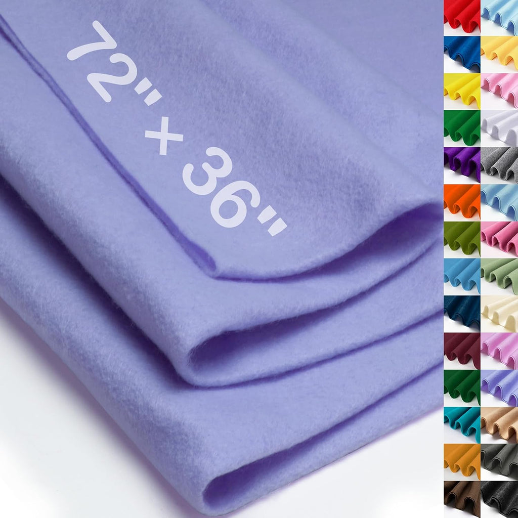 XSEINO Lavender Large Felt Fabric 72" X 36 "(2 Square Yards), 1.4 mm