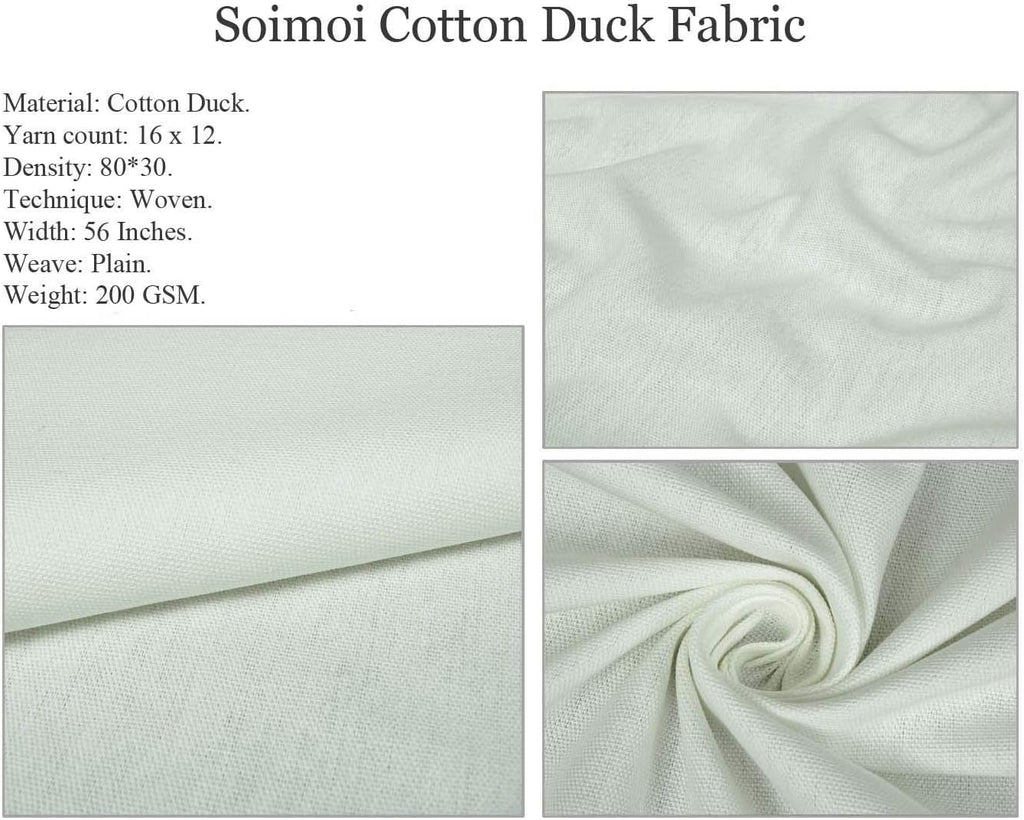 Soimoi Cotton Canvas Fabric Damask Ikat Print Fabric by Yard 56 Inch