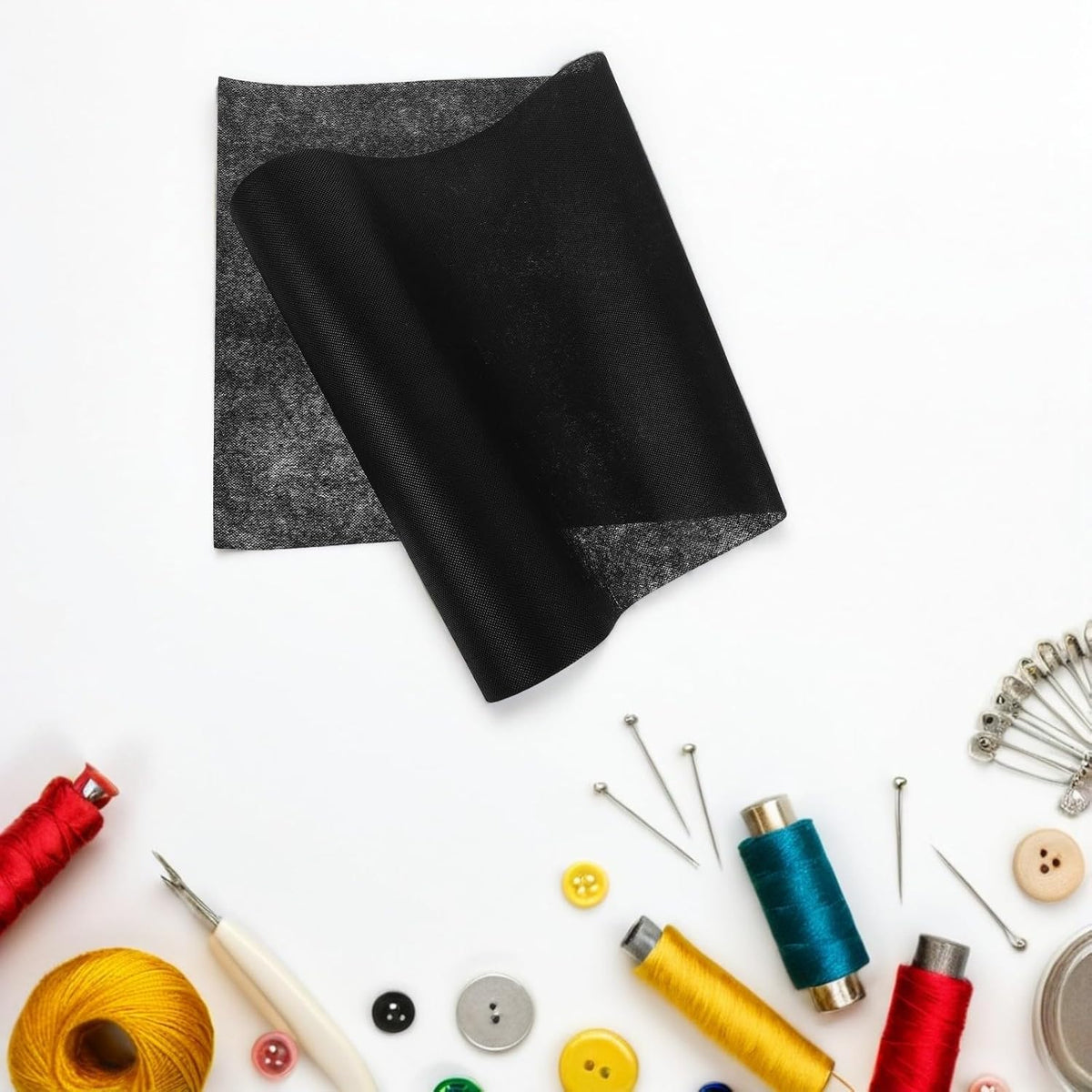 1 Roll Fusible Interfacing for Sewing, Single-Sided Black Non-Woven