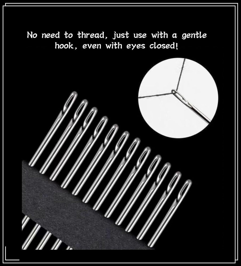 30 Pack Non Threading Sewing Needle Side Opening Sewing Needle with