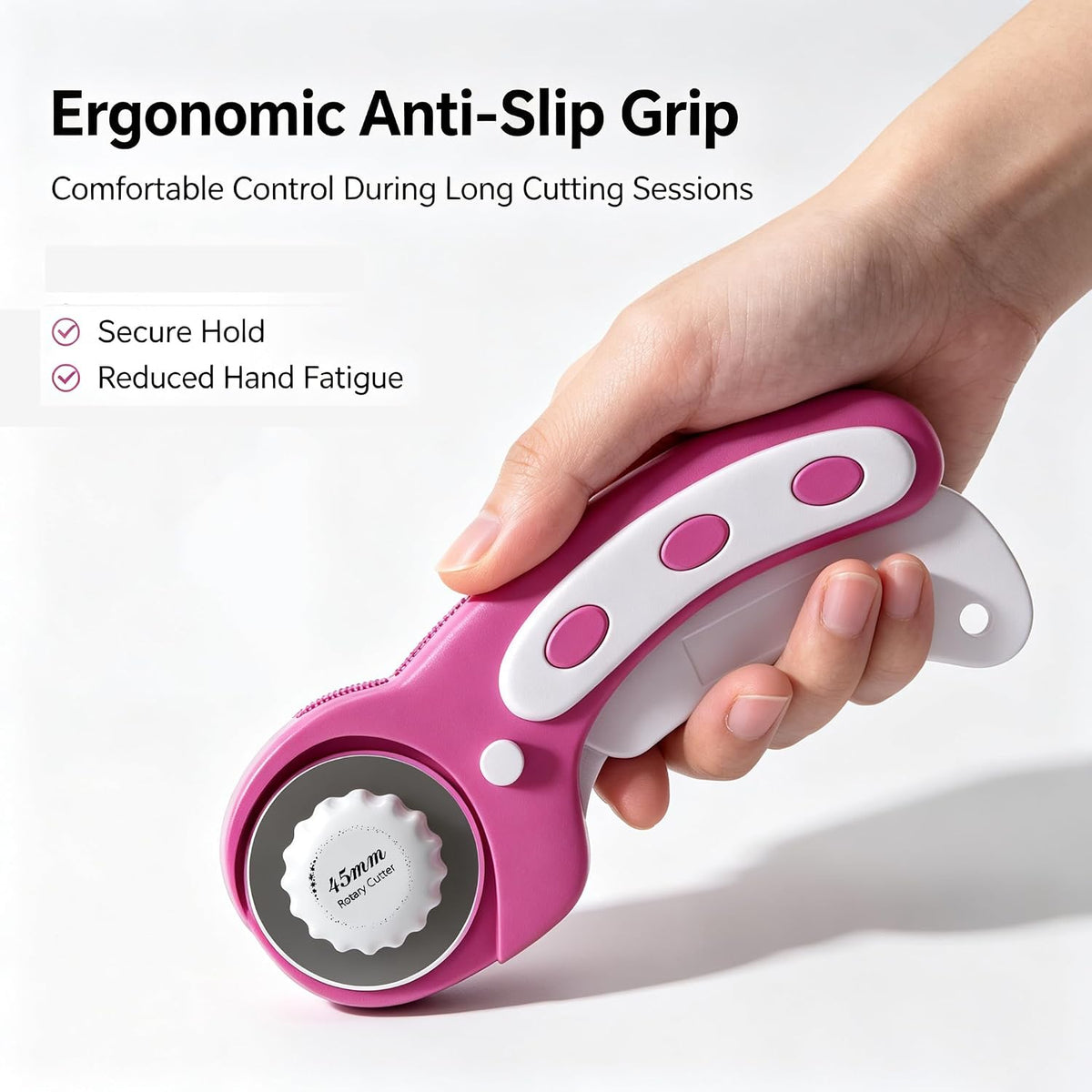45mm Rotary Cutter with 5pcs Extra Blades,fabric cutter with Safety