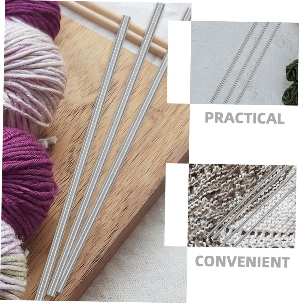 Tofficu 4Pcs Stainless Steel Blocking Pins Set for Crochet and