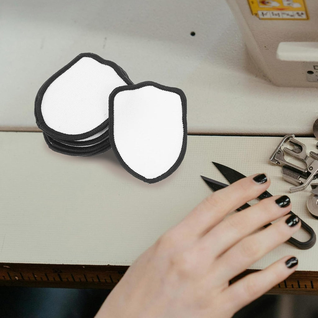 10pcs Blank White Embroidery Patch, Iron-on Adhesive DIY for Clothing