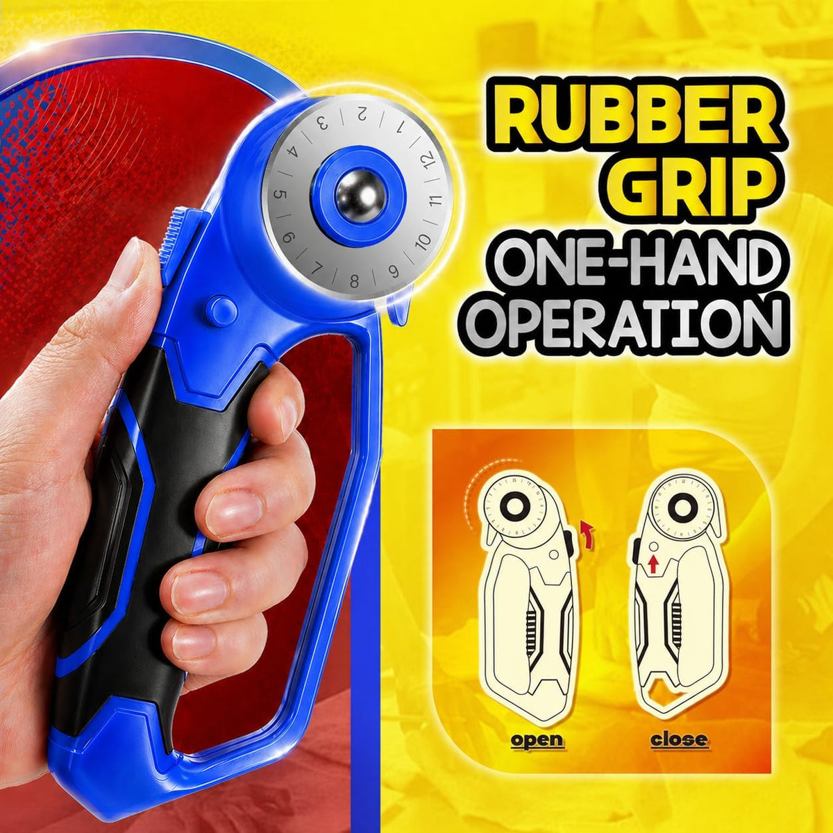 DIYSELF 45mm Rotary Cutter for Fabric, Fabric Cutter Rotary Tool, 5