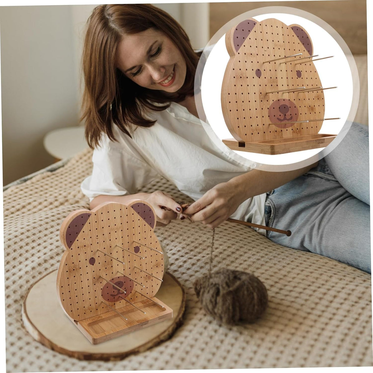 Wooden Crochet Blocking Board Set for Fiber Crafters, Adjustable Pins