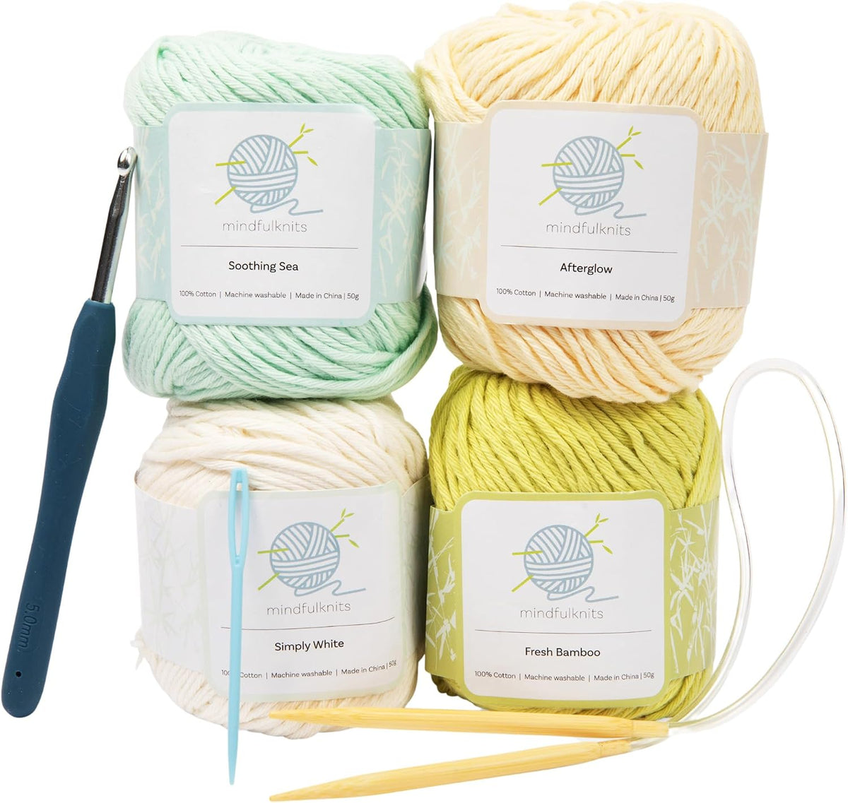 mindfulknits Knitting Kit for Beginners Adults with Knitting Needles