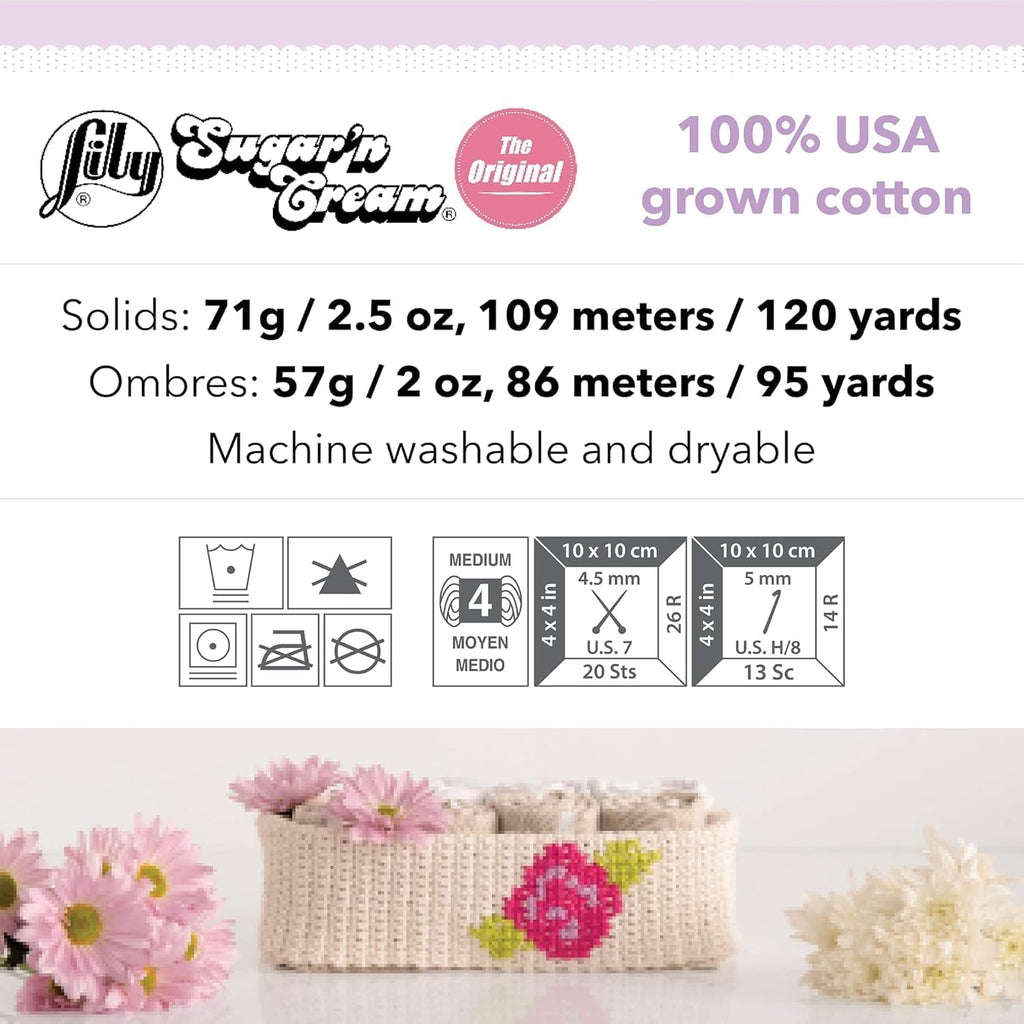 Lily Sugar'n Cream Cotton Yarn for Dishcloths Black 6-Pack