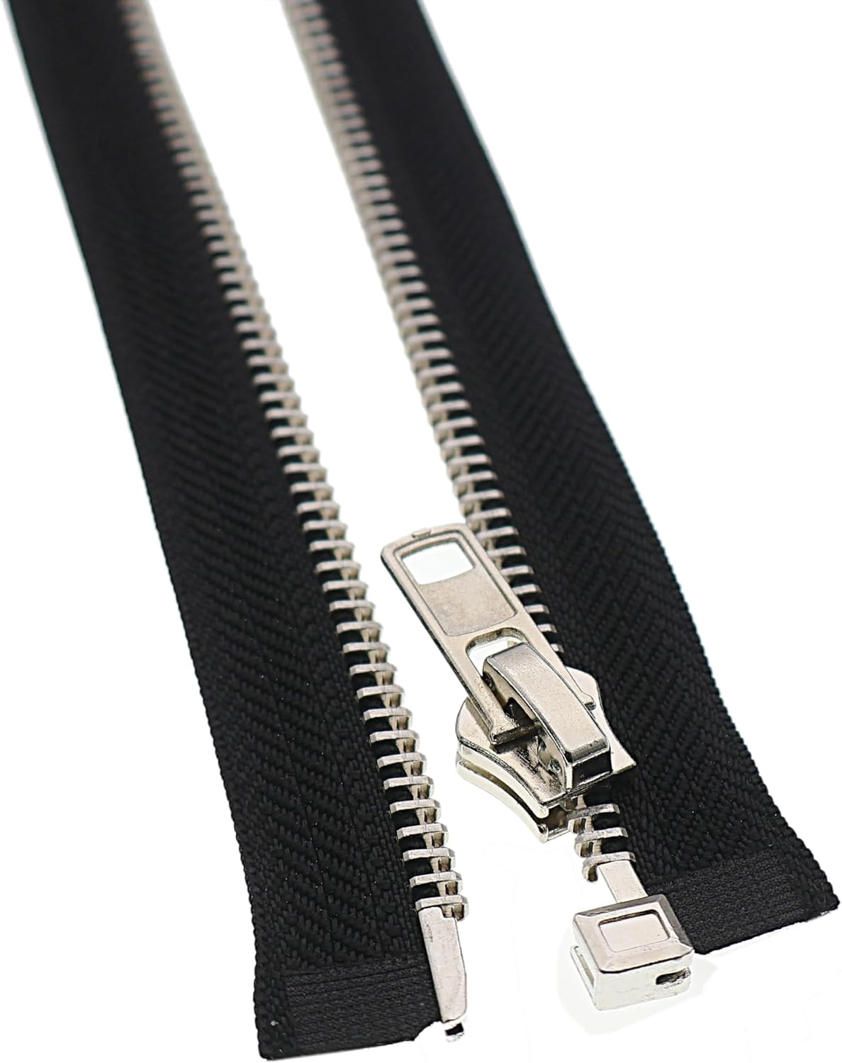 Leekayer #8 24 Inch Zippers for Jackets Sewing Coats Crafts Silver