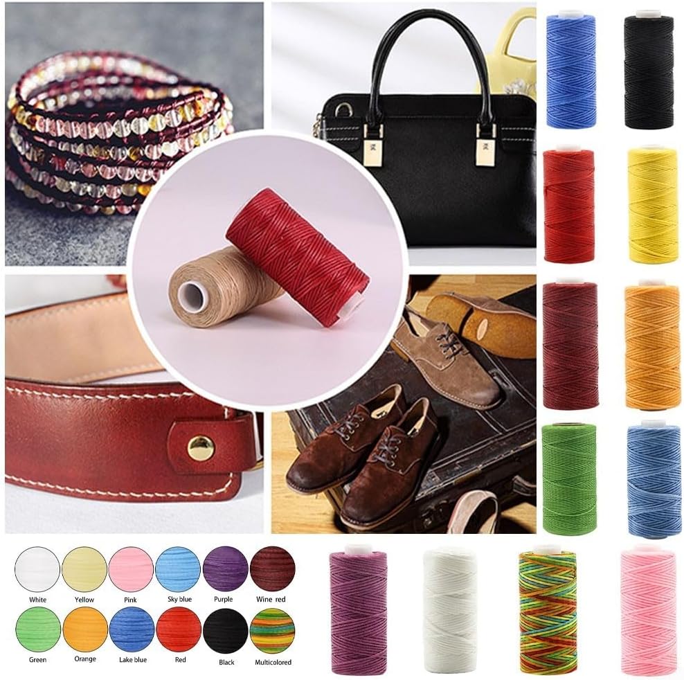 Flat Waxed Sewing Thread for DIY Leather Hand Stitching