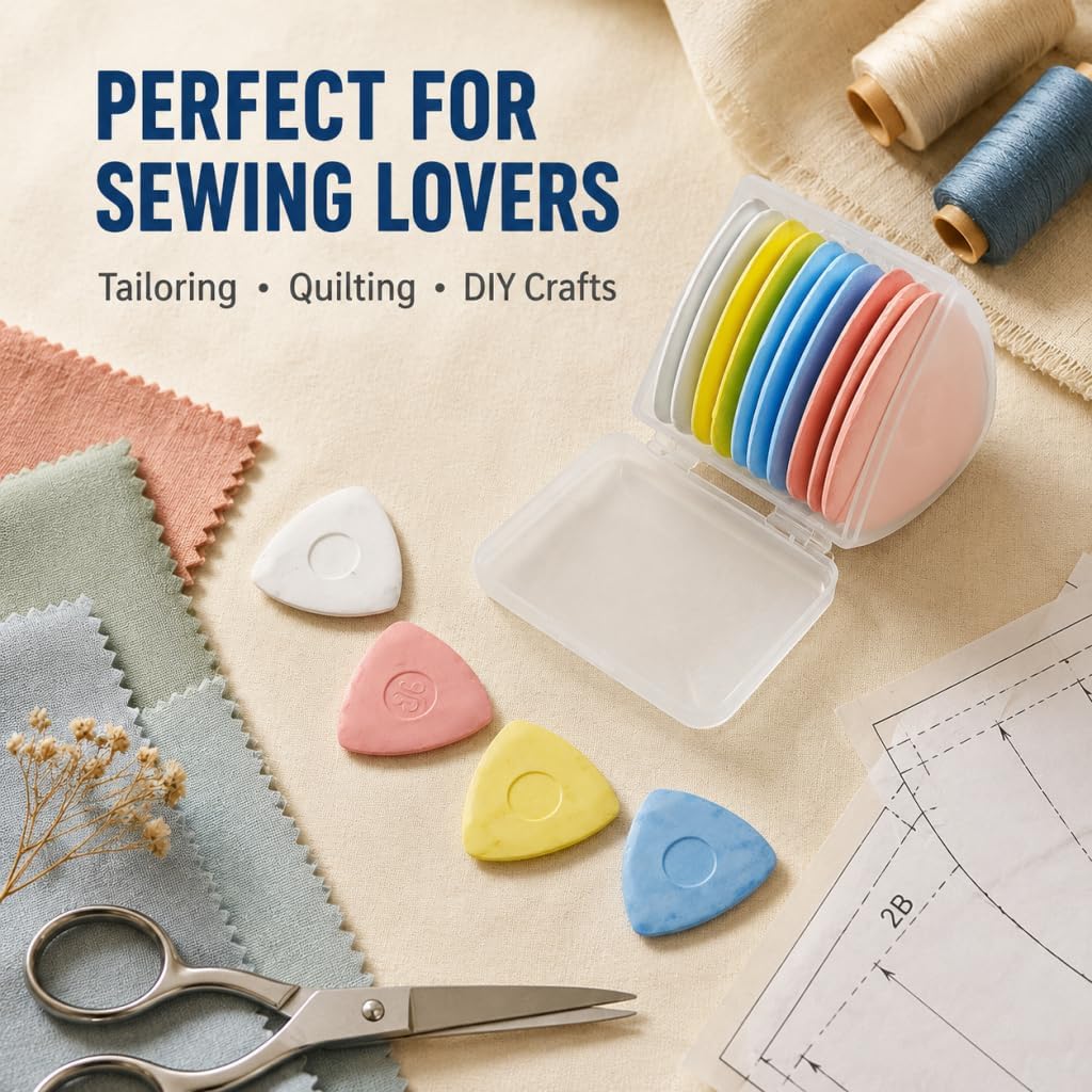 Crzxfypa Triangle Tailors Chalk, Professional Sewing Fabric Chalk &