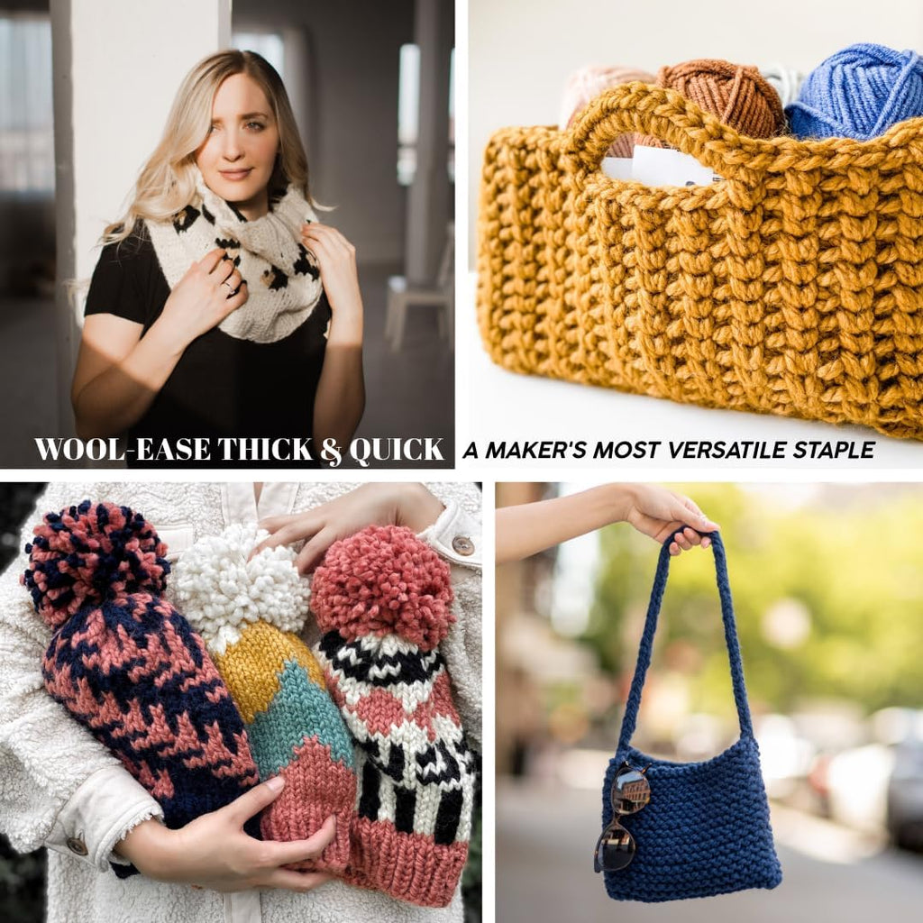 Lion Brand Yarn Wool-Ease Thick & Quick Yarn, Soft and Bulky Yarn for